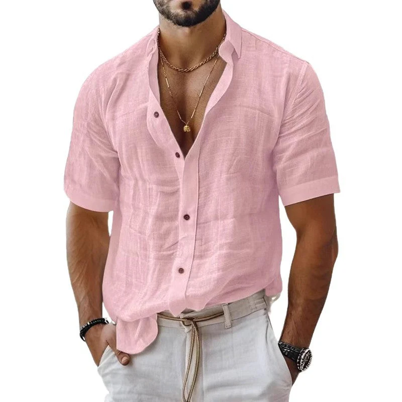 Men's Shirt – Relaxed Fit – Breathable Material – Short Sleeves – Chest Pocket - Image 5