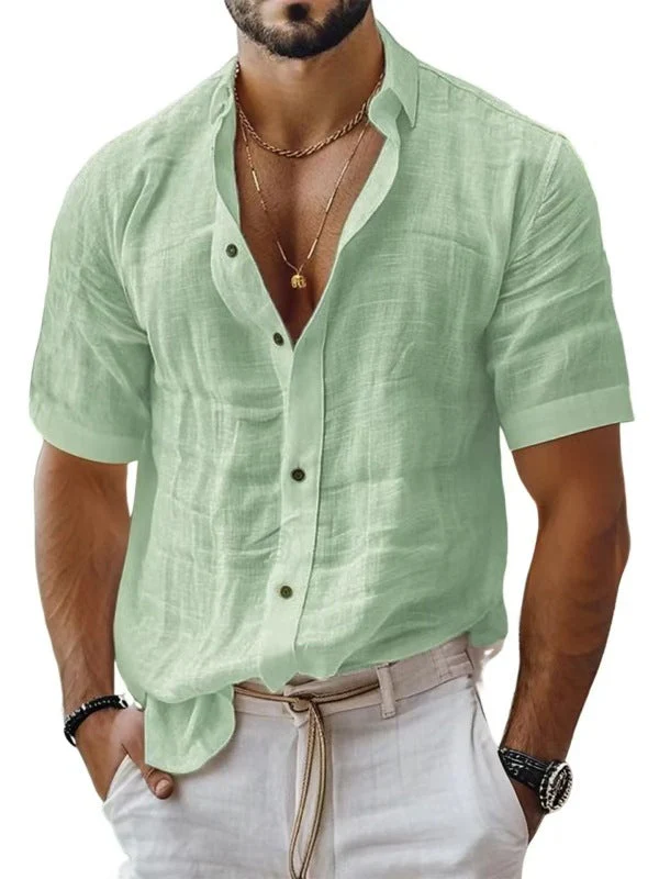 Men's Shirt – Relaxed Fit – Breathable Material – Short Sleeves – Chest Pocket - Image 6