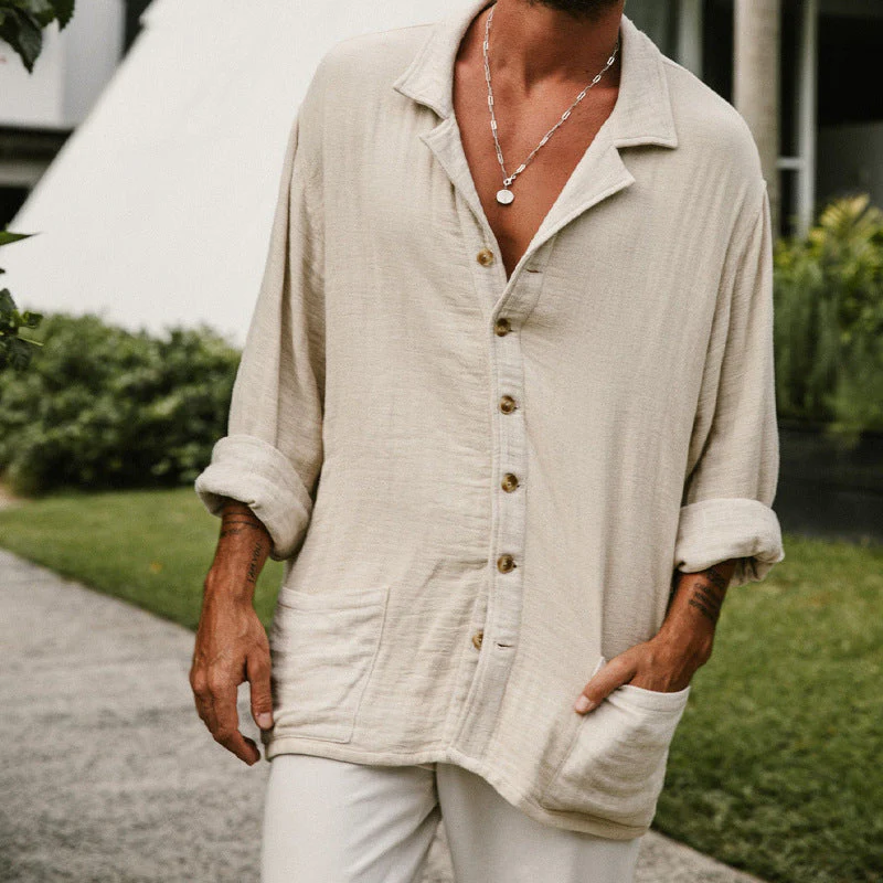 Men's Shirt – Relaxed Fit – Breathable Fabric – Long Sleeves – Casual Style - Image 4