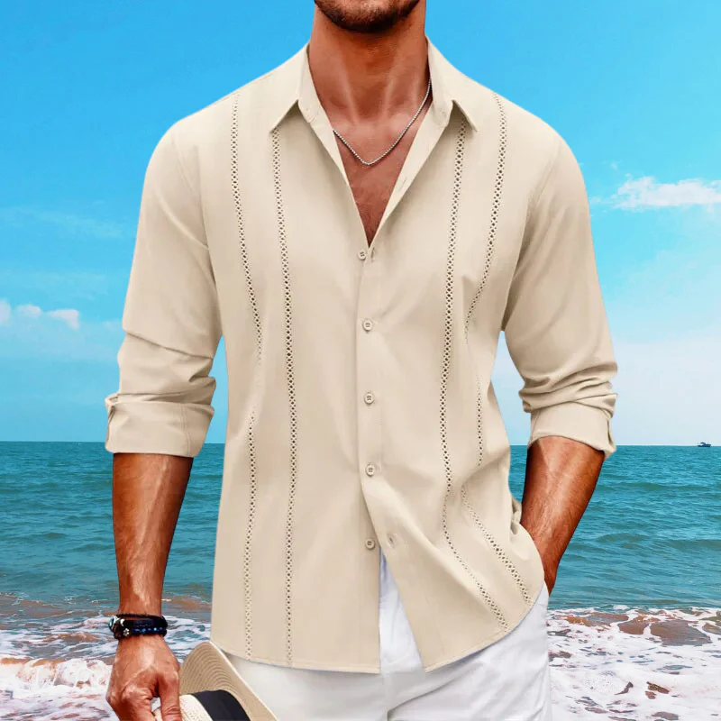 Men's Shirt – Relaxed Fit – Long Sleeves – Button Closure – Breathable Casual Model - Image 2
