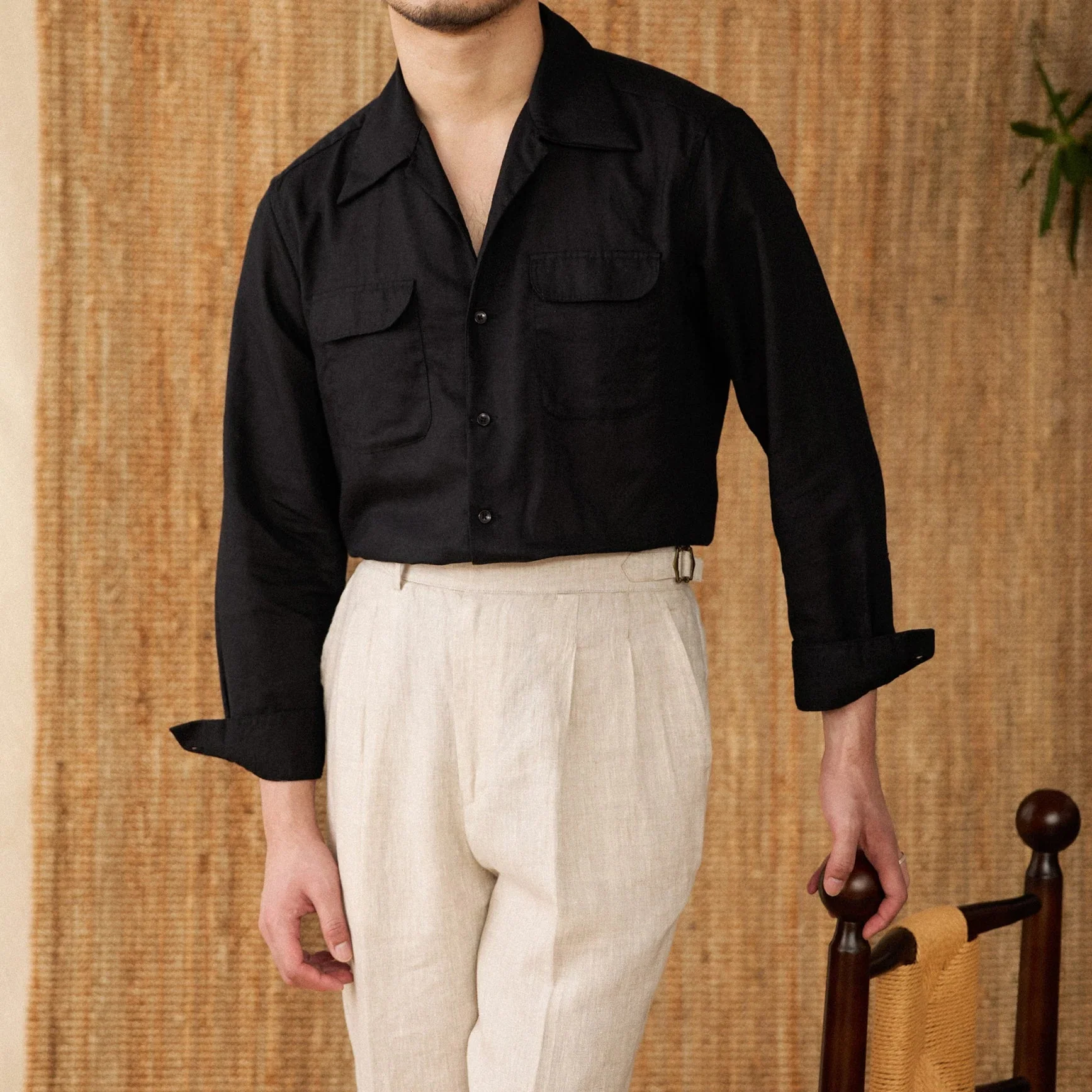 Men's Shirt – Relaxed Fit – Naturally Breathable – Long Sleeve – Front Buttons - Image 2
