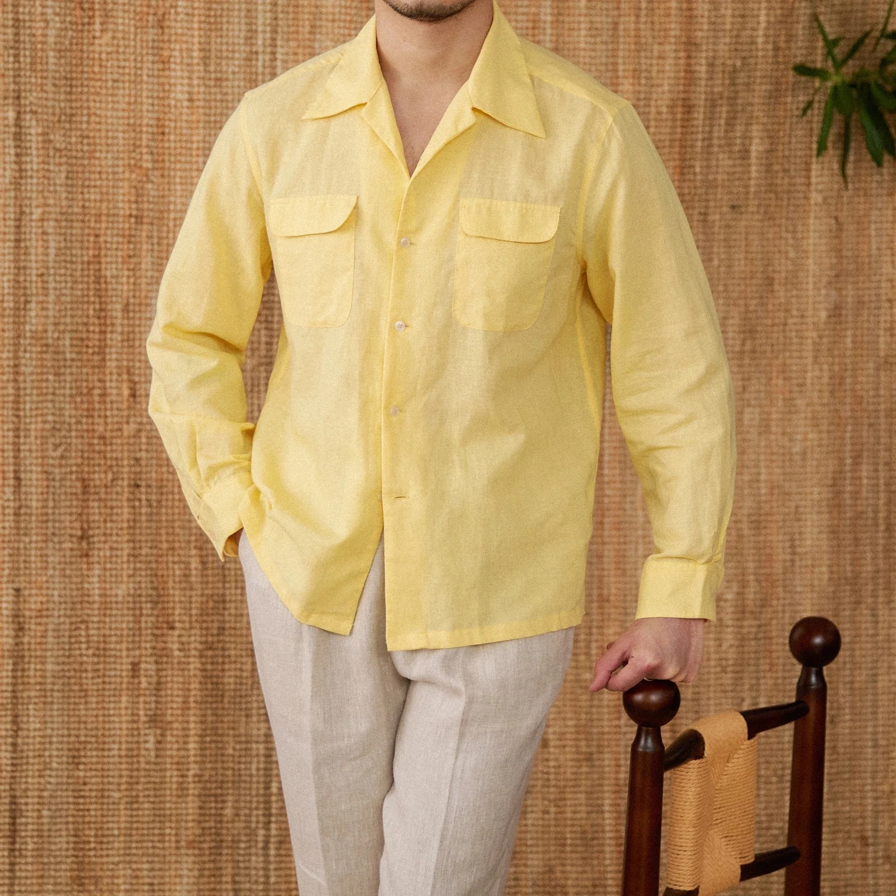 Men's Shirt – Relaxed Fit – Naturally Breathable – Long Sleeve – Front Buttons - Image 3