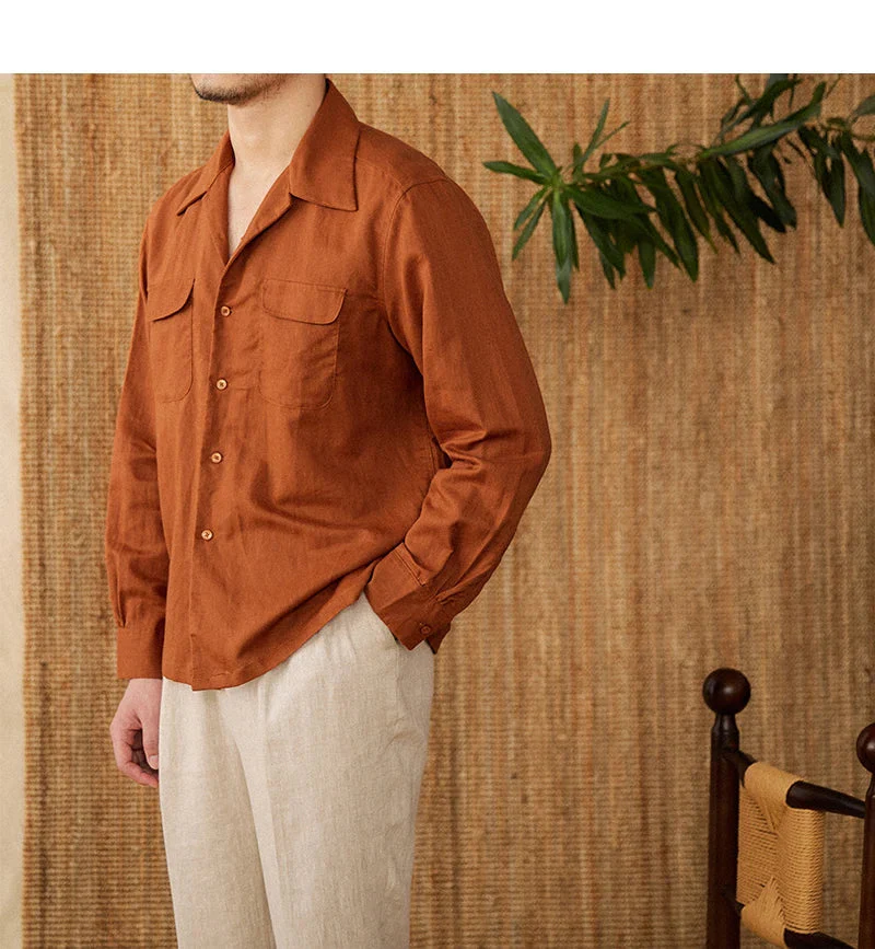 Men's Shirt – Relaxed Fit – Naturally Breathable – Long Sleeve – Front Buttons - Image 4