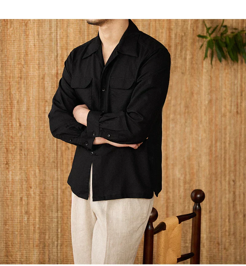 Men's Shirt – Relaxed Fit – Naturally Breathable – Long Sleeve – Front Buttons - Image 6