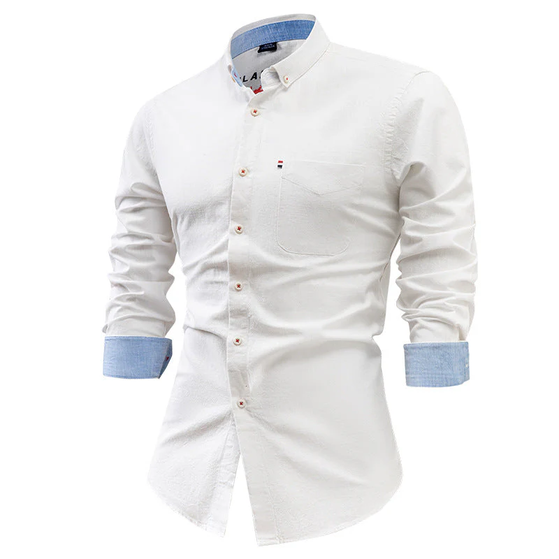 Men's Shirt – Slim Fit – Breathable Natural Fiber – Long Sleeve Pocket Detail - Image 6