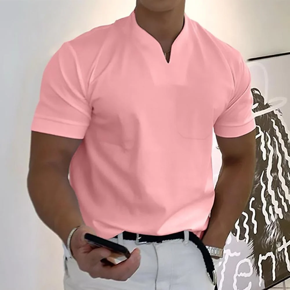 Men's Shirt – Slim Fit – Short Sleeve – Breathable – Mandarin Collar – Casual Style - Image 4