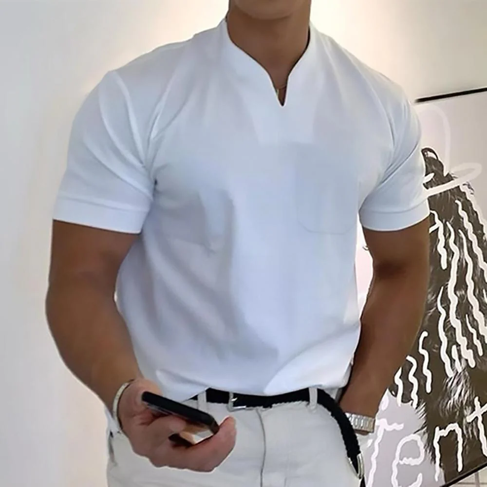 Men's Shirt – Slim Fit – Short Sleeve – Breathable – Mandarin Collar – Casual Style - Image 6
