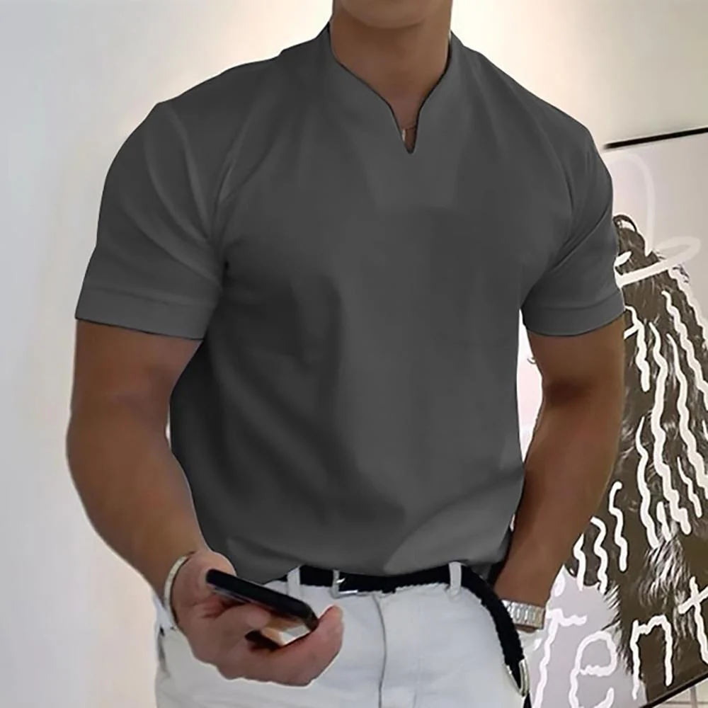 Men's Shirt – Slim Fit – Short Sleeve – Breathable – Mandarin Collar – Casual Style - Image 7