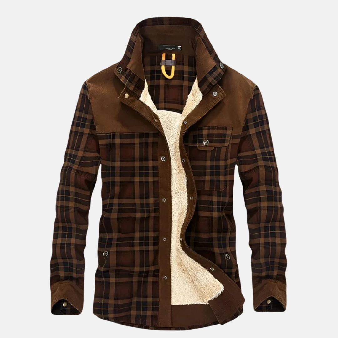 Men's Overshirt Jacket – Fleece Lining – Relaxed Fit – Snap Button Closure – Outdoor - Image 3