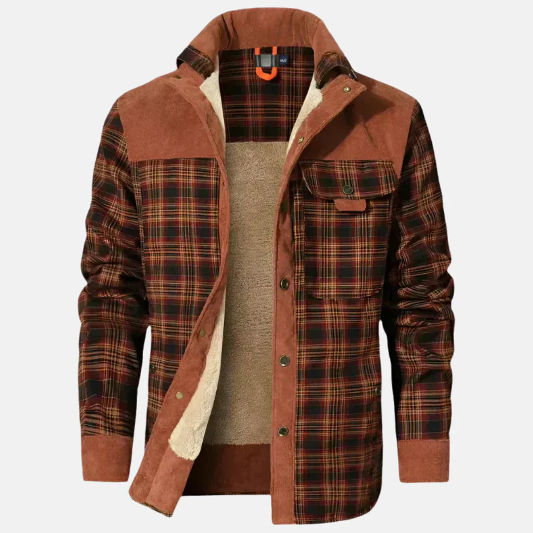 Men's Overshirt Jacket – Fleece Lining – Relaxed Fit – Snap Button Closure – Outdoor - Image 4