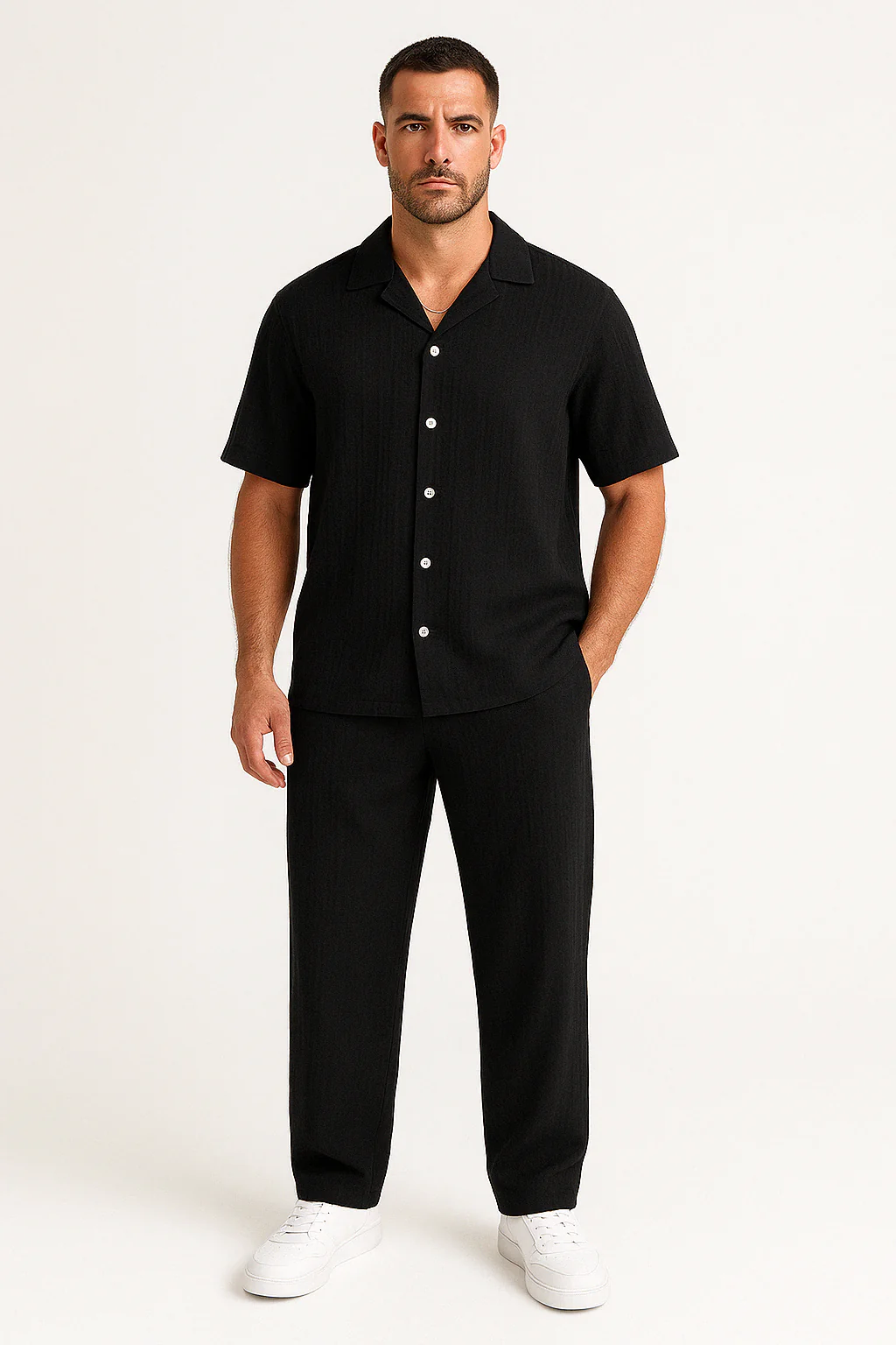 Men's Suit Set – Casual Design – Relaxed Fit – Breathable Natural Textile - Image 2