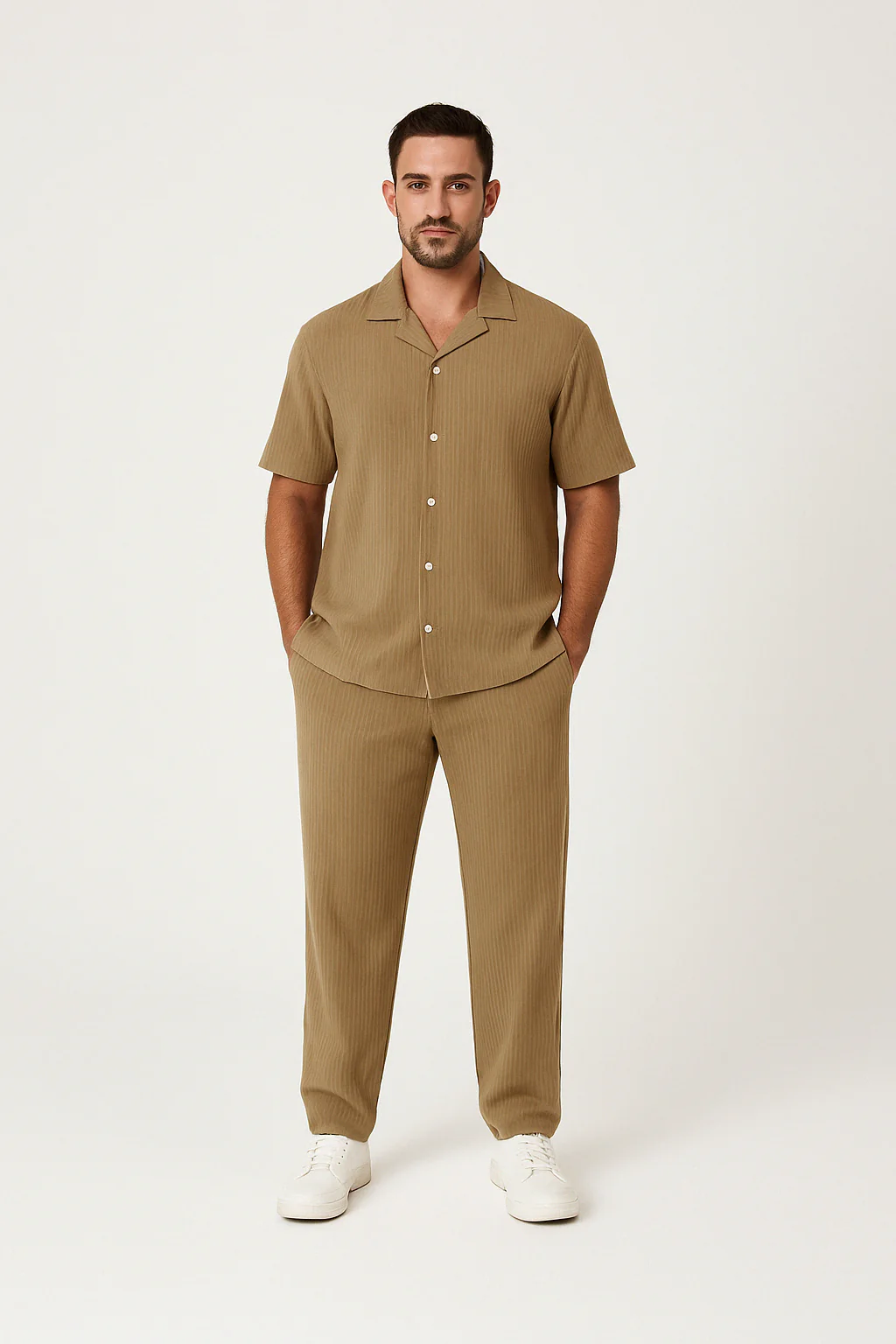 Men's Suit Set – Casual Design – Relaxed Fit – Breathable Natural Textile - Image 4