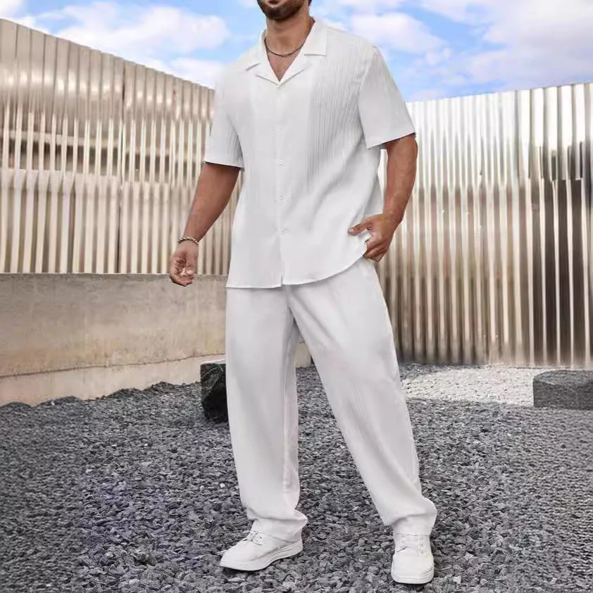 Men's Suit Set – Casual Design – Relaxed Fit – Breathable Natural Textile - Image 5