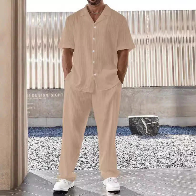 Men's Suit Set – Casual Design – Relaxed Fit – Breathable Natural Textile - Image 6