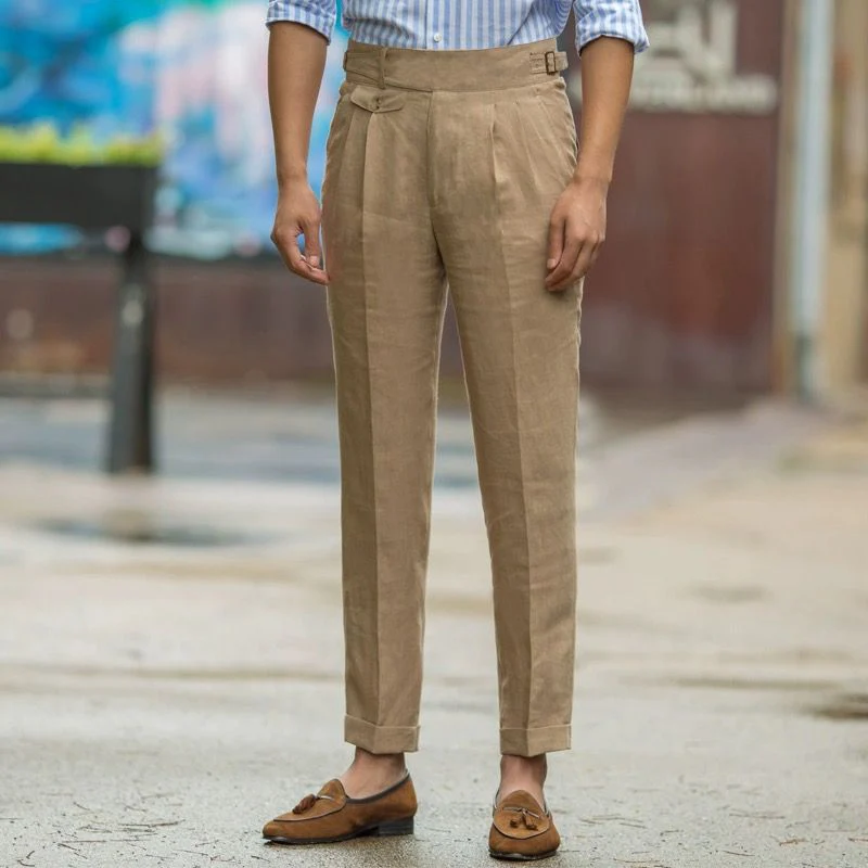 Men's Trousers – Slim Fit – High Waist – Natural Fabric – Business Casual - Image 2