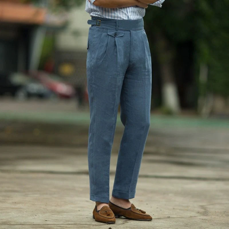 Men's Trousers – Slim Fit – High Waist – Natural Fabric – Business Casual - Image 3
