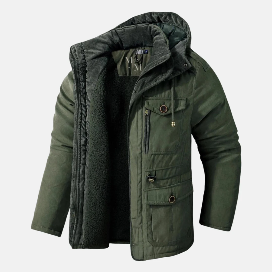 Men's Parka Coat – Regular Fit – Sherpa Lining – Ribbed Hood – Functional Pockets - Image 3
