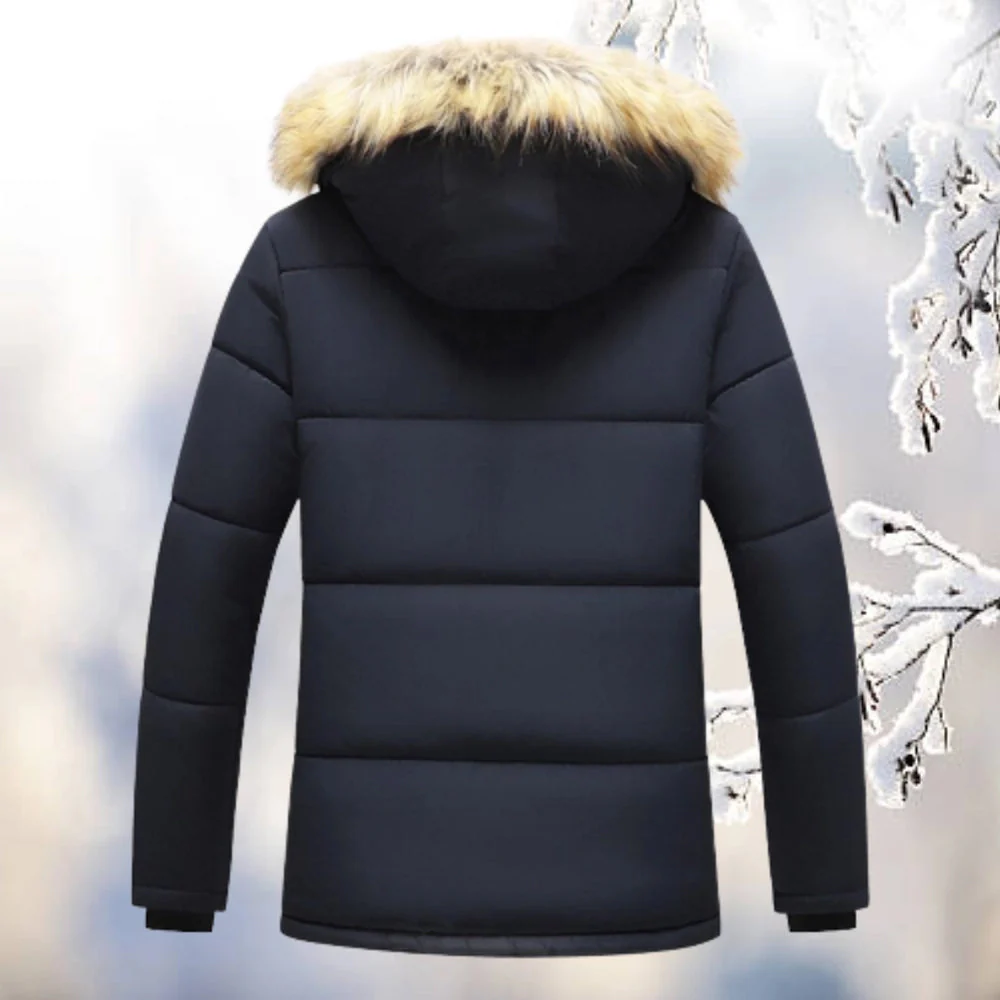 Men's Parka – Relaxed Fit – Padded Lining – Fleece Interior – Faux Fur Hood - Image 4