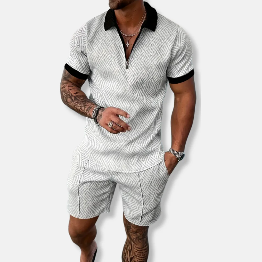Men's Polo Set – Slim Fit – Breathable Material – Zipper – Casual Look - Image 4