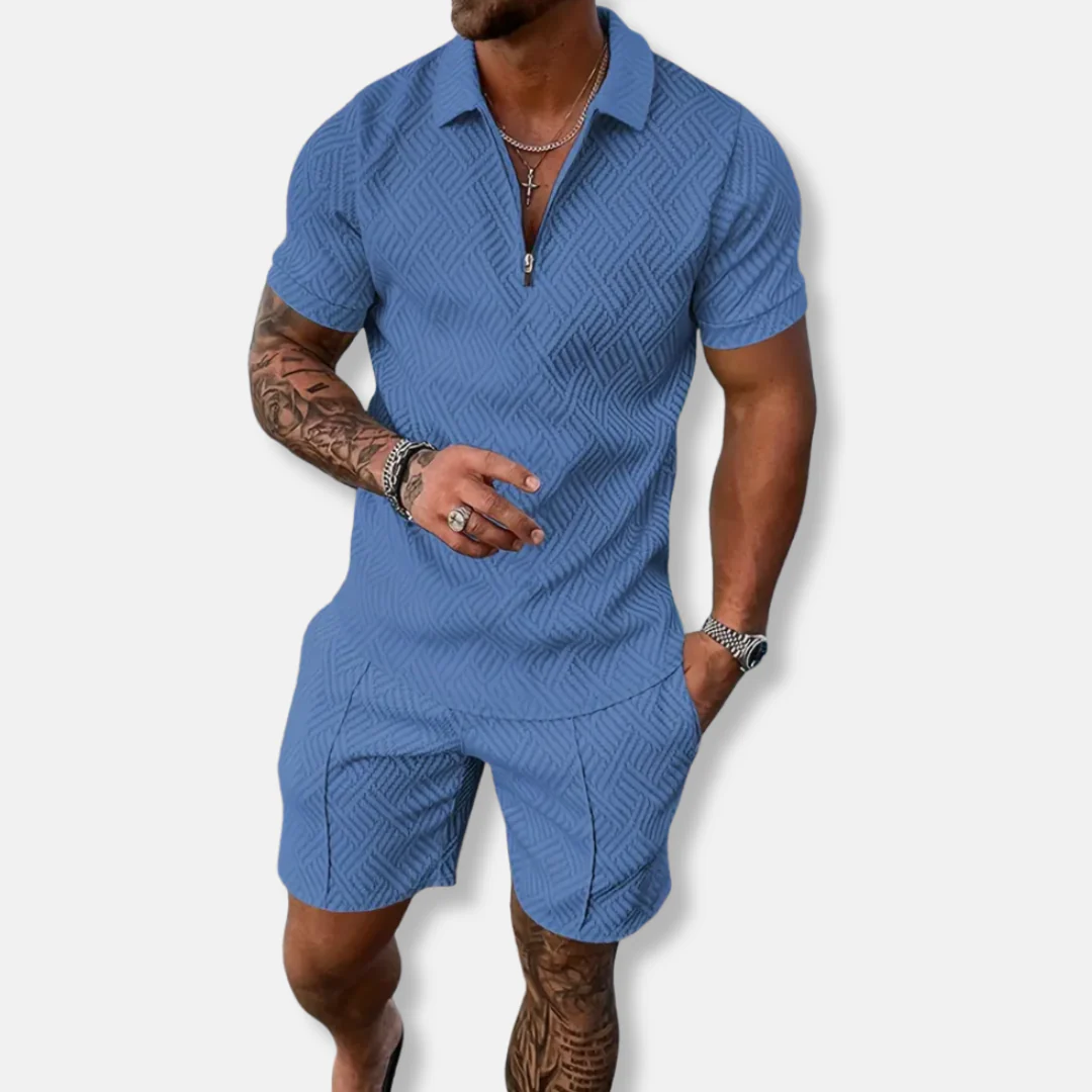 Men's Polo Set – Slim Fit – Breathable Material – Zipper – Casual Look - Image 5