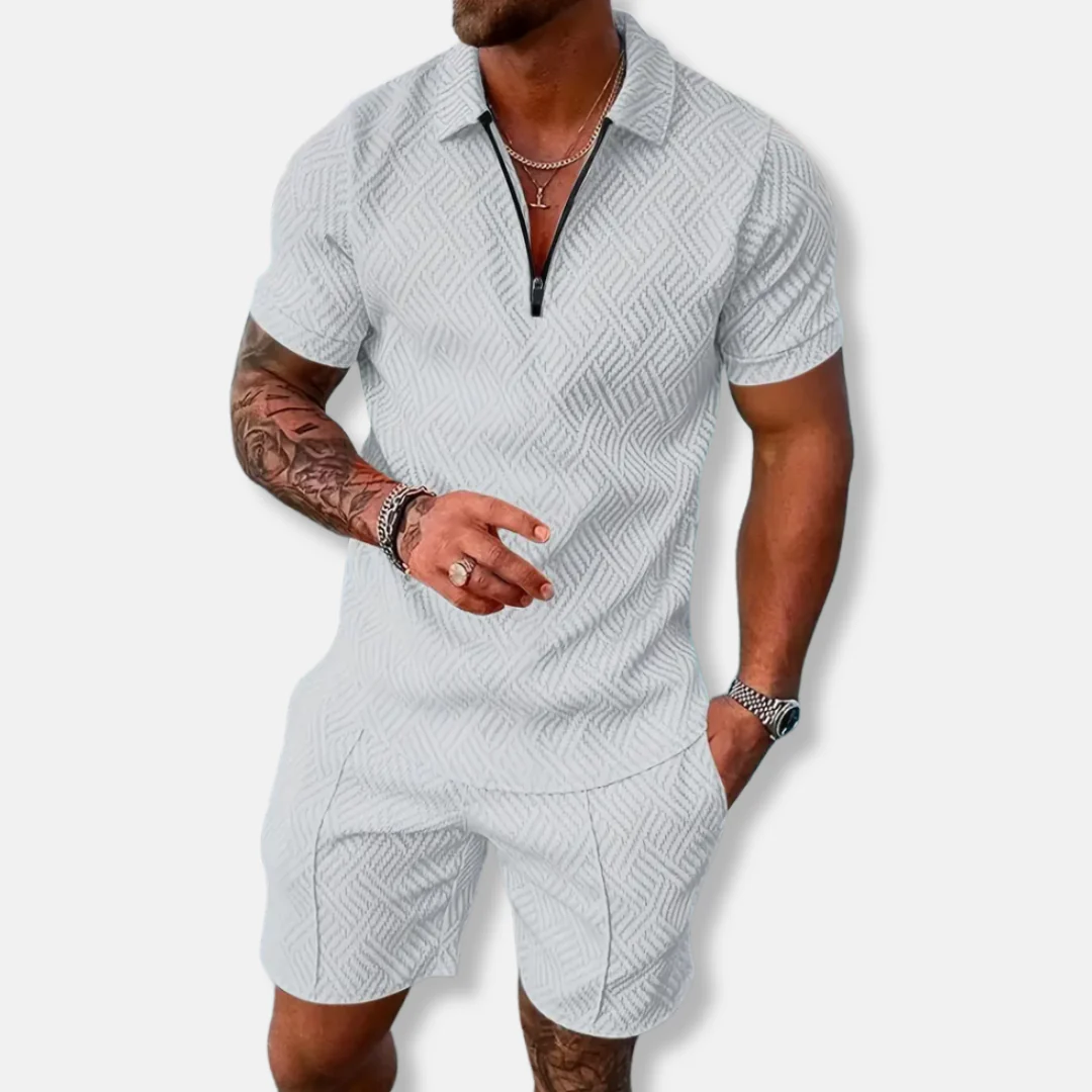 Men's Polo Set – Slim Fit – Breathable Material – Zipper – Casual Look - Image 6