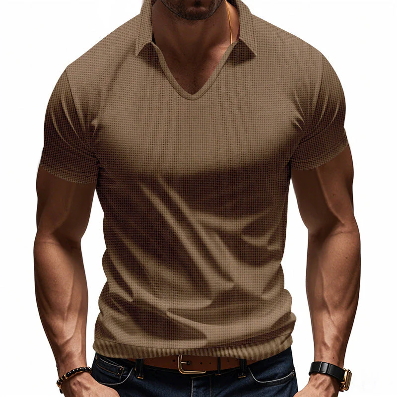 Men's Polo Shirt – Relaxed Fit – V-neck – Casual - Image 5