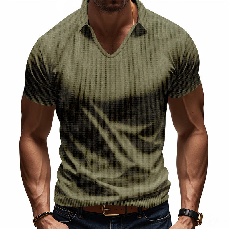 Men's Polo Shirt – Relaxed Fit – V-neck – Casual - Image 6