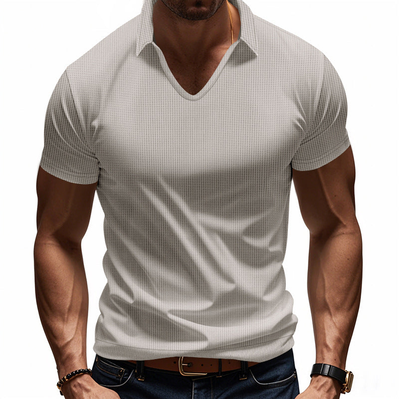 Men's Polo Shirt – Relaxed Fit – V-neck – Casual - Image 7