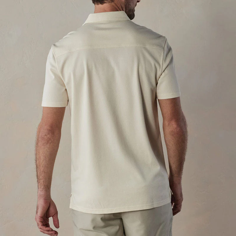Men's Polo Shirt – Slim Fit – V-Neck with Button Closure – Breathable Material – Striped - Image 4