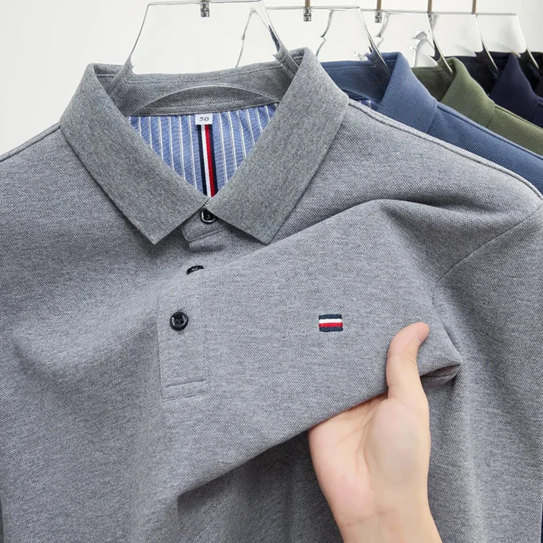 Men's Polo Shirt - Long Sleeves with Embroidery, Comfortable and Breathable - Image 10