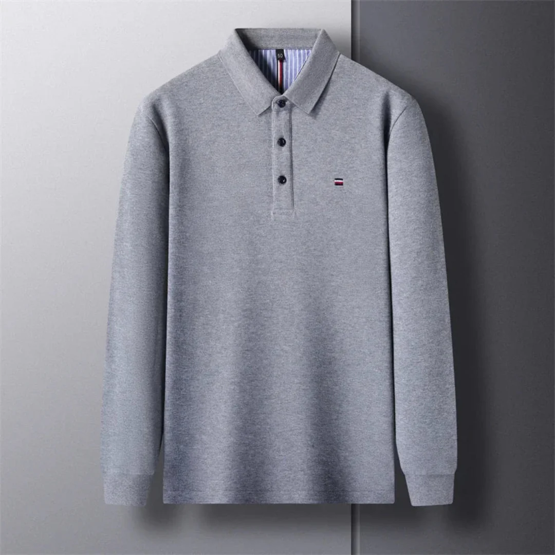 Men's Polo Shirt - Long Sleeves with Embroidery, Comfortable and Breathable - Image 5