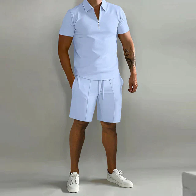 Men's Polo Shirt – Regular Fit – Breathable Design – Short Sleeve – Zip Collar Casual - Image 2