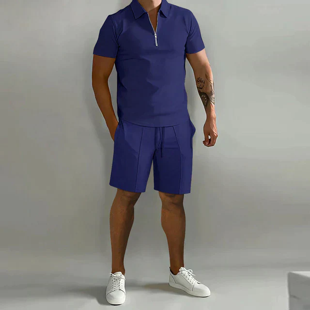 Men's Polo Shirt – Regular Fit – Breathable Design – Short Sleeve – Zip Collar Casual - Image 3