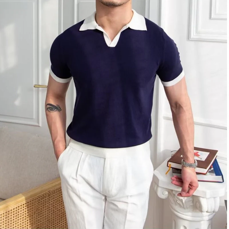 Men's polo shirt – Regular fit – Soft knit – Short sleeves with ribbed cuffs - Image 3