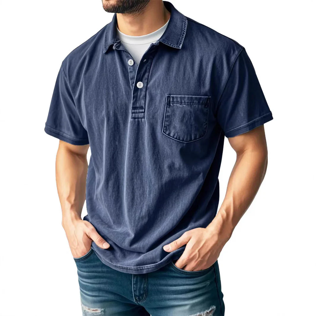 Men's polo shirt – Relaxed fit – Short sleeve – Breathable material – Chest pocket - Image 2