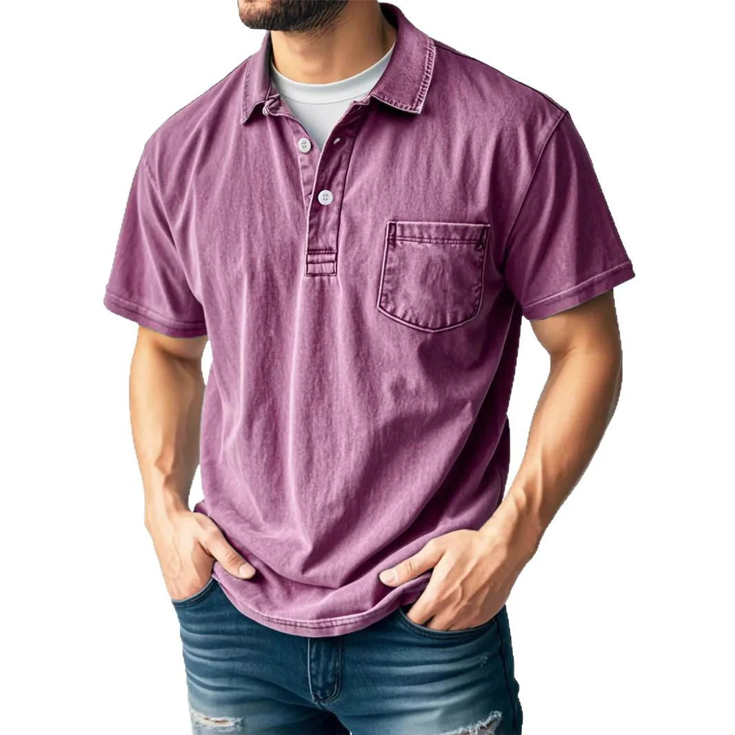 Men's polo shirt – Relaxed fit – Short sleeve – Breathable material – Chest pocket - Image 4