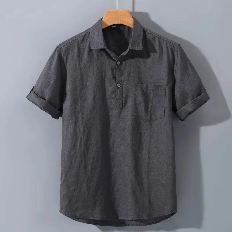 Men's Polo Shirt – Relaxed Fit – Short Sleeve – Chest Pocket – Breathable Natural Fabric - Image 2