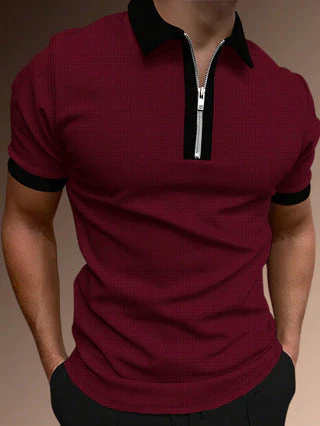 Men's Polo Shirt – Slim Fit – Half Zip – Breathable Blend – Subtle Pattern - Image 5