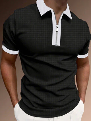 Men's Polo Shirt – Slim Fit – Half Zip – Breathable Blend – Subtle Pattern - Image 6