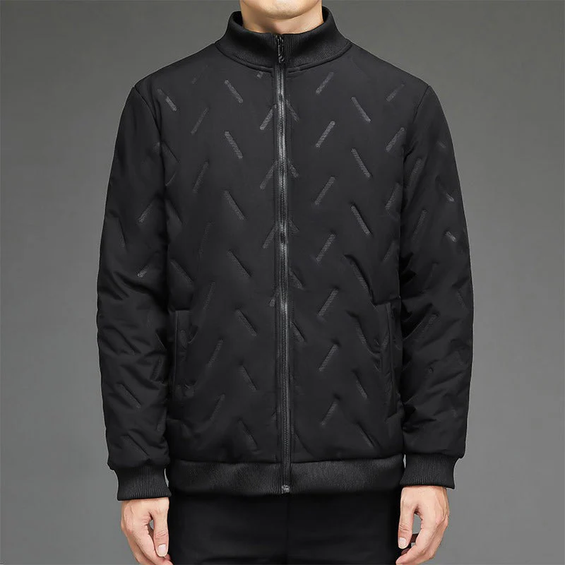 Men's Puffer Jacket – Quilted Design – Regular Fit – Stand-up Collar – Ribbed Trims - Image 2