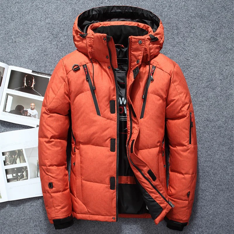Men's Puffer Jacket – Regular Fit – Insulated Lining – Adjustable Hood and Cuffs – Multiple Zipper Pockets - Image 3