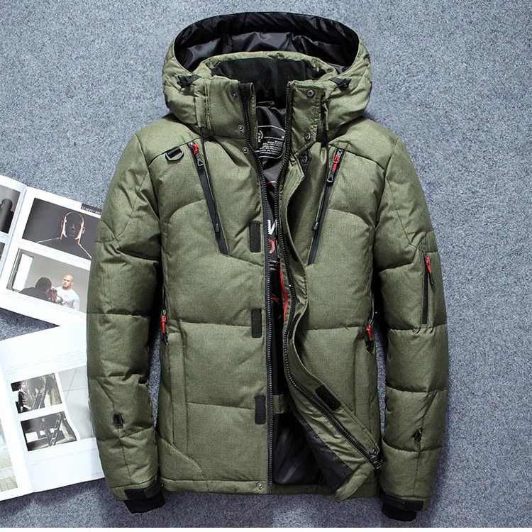 Men's Puffer Jacket – Regular Fit – Insulated Lining – Adjustable Hood and Cuffs – Multiple Zipper Pockets - Image 5