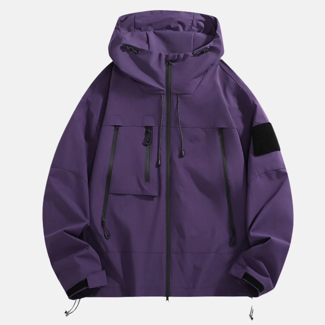 Men's Raincoat – Relaxed Fit – Adjustable Hood – Multiple Pockets – Waterproof - Image 2