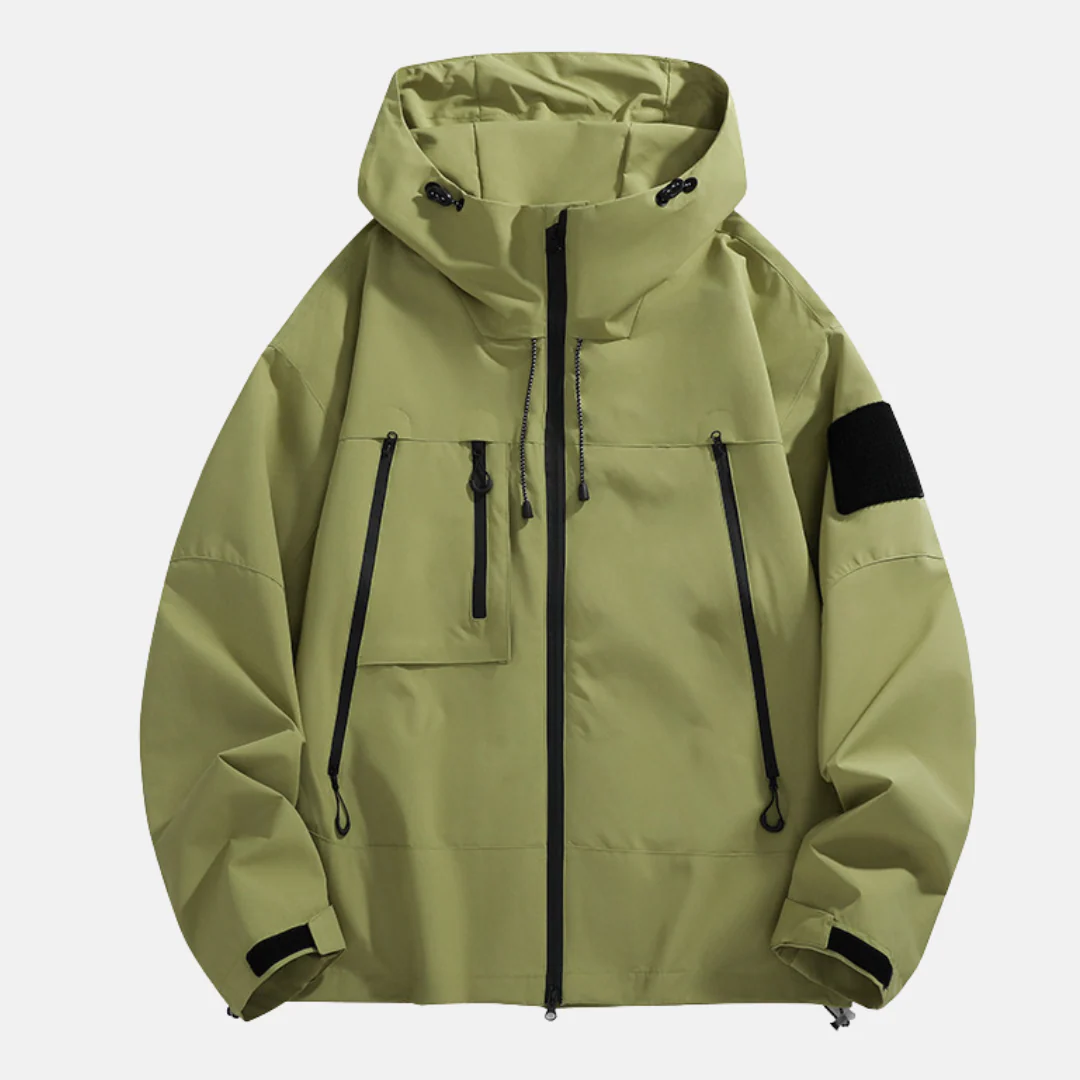 Men's Raincoat – Relaxed Fit – Adjustable Hood – Multiple Pockets – Waterproof - Image 3