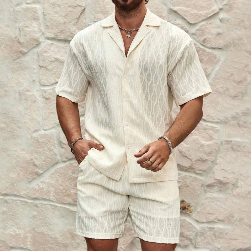 Men's Set – Short Sleeve Shirt and Shorts – Relaxed Fit – Breathable Fabric - Image 2