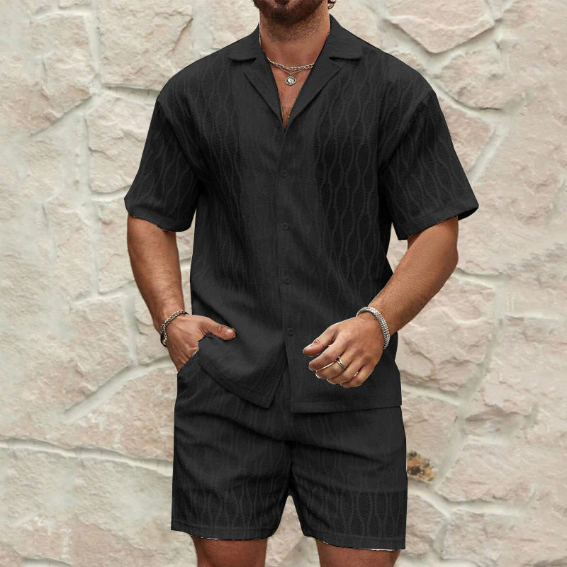 Men's Set – Short Sleeve Shirt and Shorts – Relaxed Fit – Breathable Fabric - Image 4