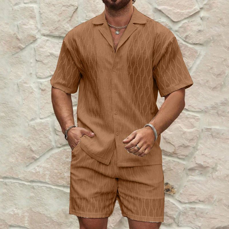 Men's Set – Short Sleeve Shirt and Shorts – Relaxed Fit – Breathable Fabric - Image 5