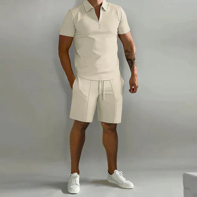 Men's set polo and short – Slim Fit top – Relaxed Fit short – Zip closure – Breathable - Image 5