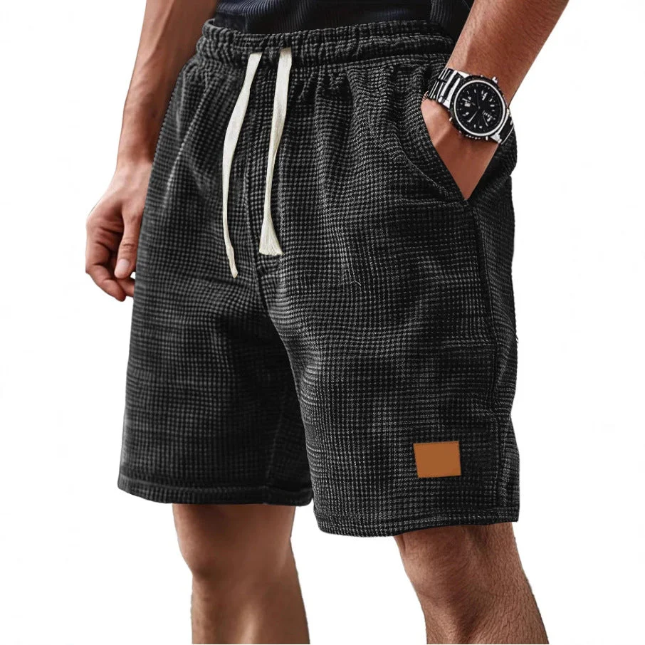 Men's Short – Relaxed Fit – Waffle Texture – Breathable Soft Knit – With Drawstring Closure - Image 3