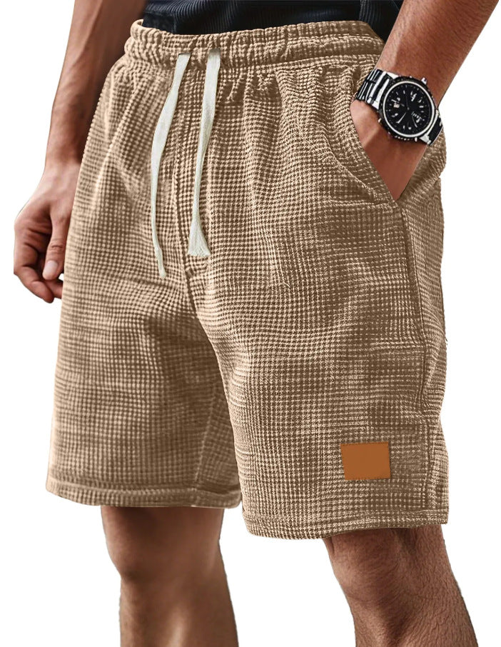 Men's Short – Relaxed Fit – Waffle Texture – Breathable Soft Knit – With Drawstring Closure - Image 6